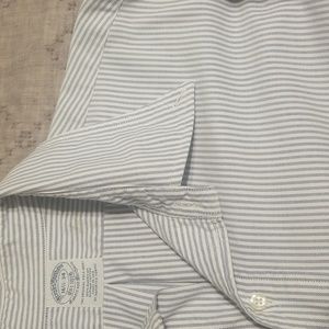 Brooks Brothers Blue University Stripe Made in USA Oxford Cloth Button Down